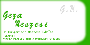 geza meszesi business card